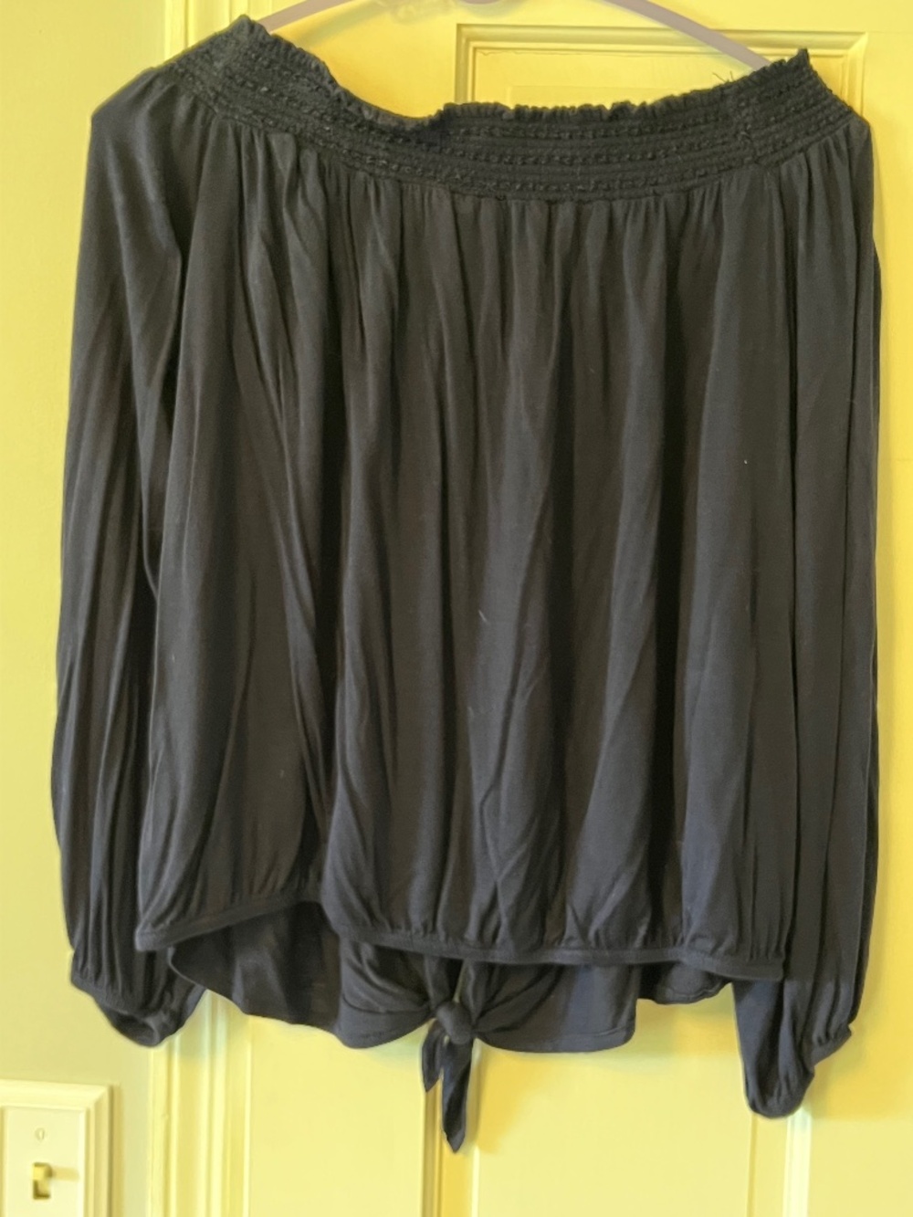 Navy No Shoulder Top